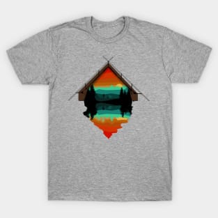 Camping - Campground on the mountain lake. Reflections and dreams from the tent T-Shirt